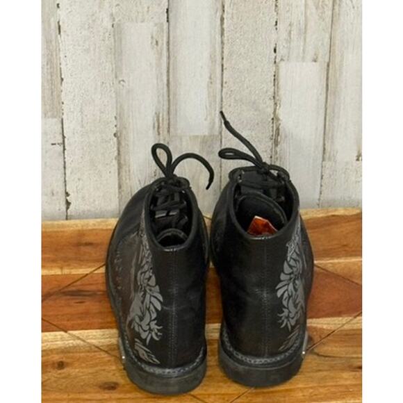 Harley-Davidson Women's Black Leather Biker Boots‎ Size 8 - Picture 2 of 6